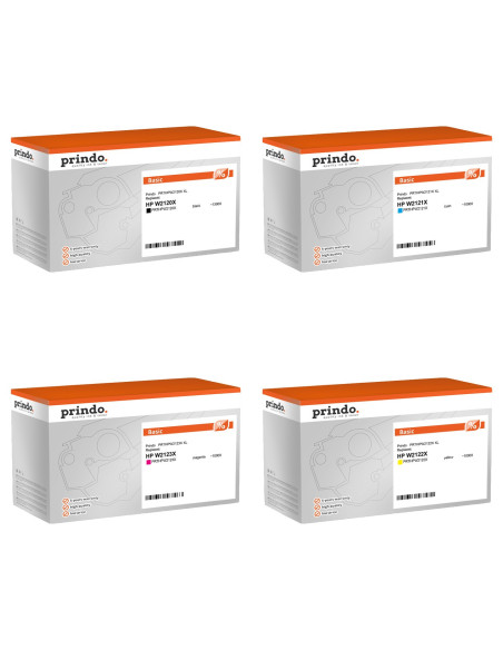 Pack 4 toners compatibles Prindo HP 212X haute capacité pour Color LaserJet Enterprise M554, M555 et MFP M578
