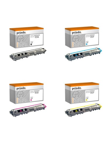 Pack 4 toners compatibles Prindo Brother TN-241 pour HL-3140, HL-3150, HL-3170, DCP-9020 et MFC-9140, 9330, 9340