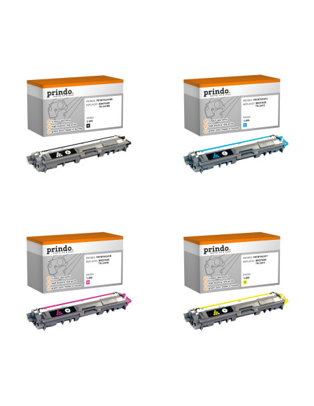 Pack 4 toners compatibles Prindo Brother TN-241 pour HL-3140, HL-3150, HL-3170, DCP-9020 et MFC-9140, 9330, 9340