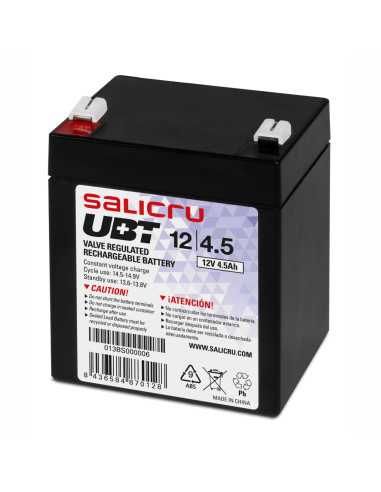 013BS000006 - Batterie plomb étanche 12 V 4,5 Ah Salicru UBT 12/4,5 pour onduleur