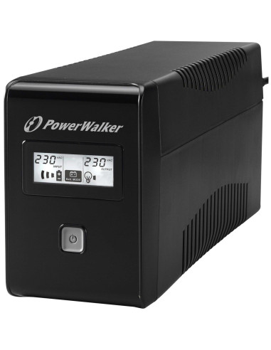 10120016 - Onduleur PowerWalker VI 650 LCD 650 VA / 360 W, line-interactive, 2 prises Schuko