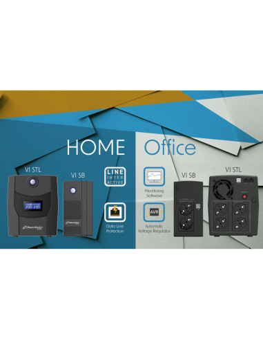 10121073 - Onduleur PowerWalker Basic VI 800 STL 800 VA / 480 W, line-interactive, 2 prises Schuko