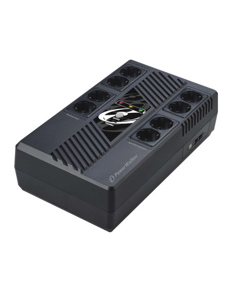 10121160 - Onduleur PowerWalker VI 600 MS 600 VA / 360 W, line-interactive, format multiprise, 4 prises Schuko