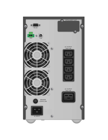 10122043 - Onduleur PowerWalker VFI 3000 TG 3000 VA / 2700 W, on-line double conversion, prises 4 IEC C13 + 1 IEC C19