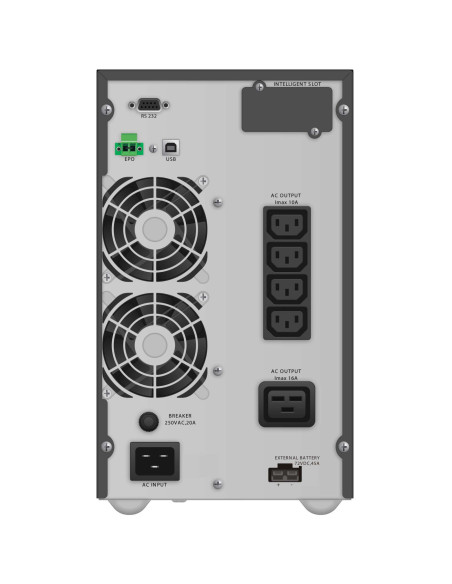 10122100 - Onduleur PowerWalker VFI 3000 TGB 3000 VA / 2700 W, on-line double conversion, prises 4 IEC C13 + 1 IEC C19