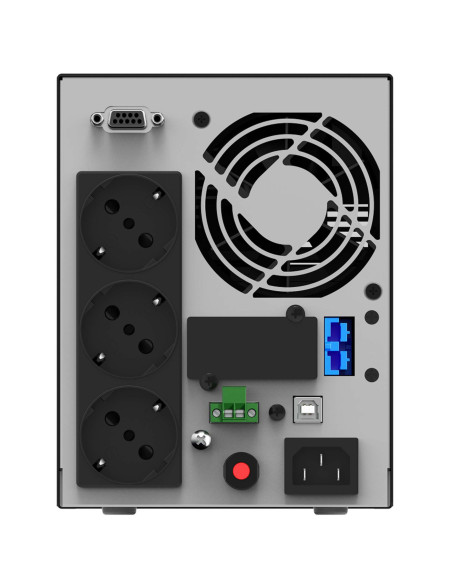 10122180 - Onduleur PowerWalker VFI 1000 AT 1000 VA / 900 W, on-line double conversion, 3 prises Schuko