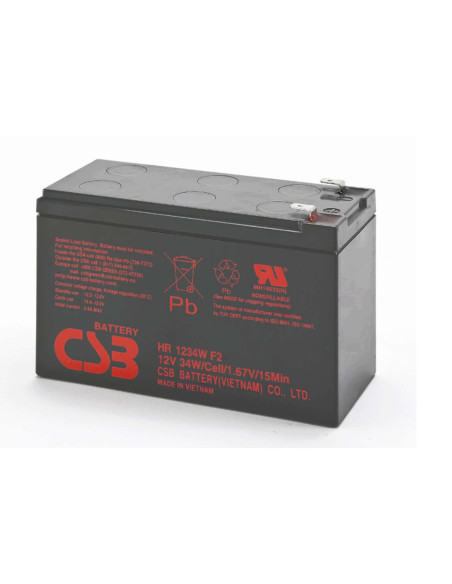 91010032 - Batterie plomb étanche 12 V 9 Ah CSB HR1234W pour onduleur
