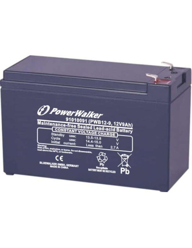 91010091 - Batterie plomb étanche 12 V 9 Ah PowerWalker PWB12-9 pour onduleur