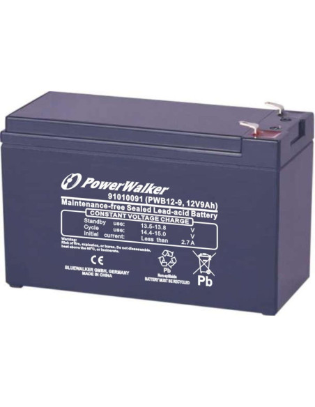 91010091 - Batterie plomb étanche 12 V 9 Ah PowerWalker PWB12-9 pour onduleur