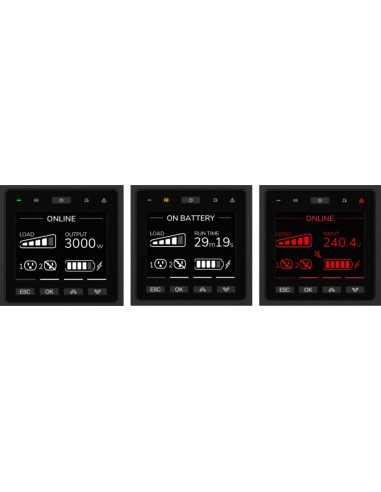 SRTG8KXLI - Onduleur APC Smart-UPS RT 8000 VA / 8000 W, on-line double conversion, rack/tour, prises 2 IEC C13 + 1 IEC C19