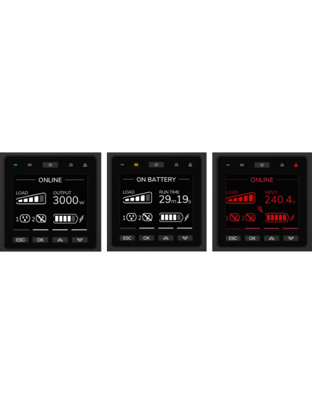 SRTG8KXLI - Onduleur APC Smart-UPS RT 8000 VA / 8000 W, on-line double conversion, rack/tour, prises 2 IEC C13 + 1 IEC C19