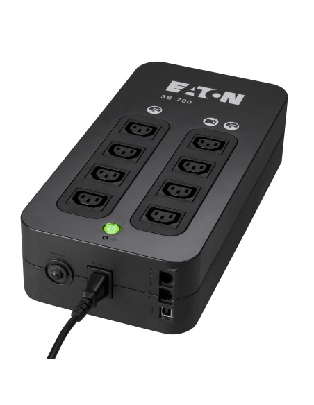 3S700IEC - Onduleur Eaton 3S 700 VA / 420 W, off-line, 4 prises IEC C13