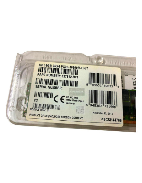 HP 16GB PC3L-10600 DDR3 RAM Kit 627812-B21-RFB Performance Upgrade - Reconditionné