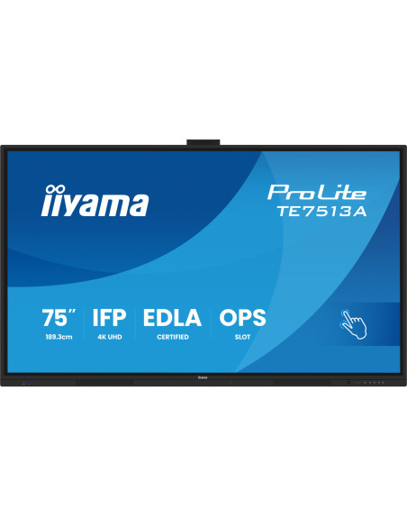 TE7513A-B3AG - Écran interactif iiyama ProLite TE13A 75 pouces 4K tactile Android 14 EDLA