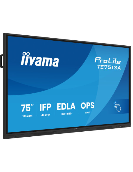 TE7513A-B3AG - Écran interactif iiyama ProLite TE13A 75 pouces 4K tactile Android 14 EDLA
