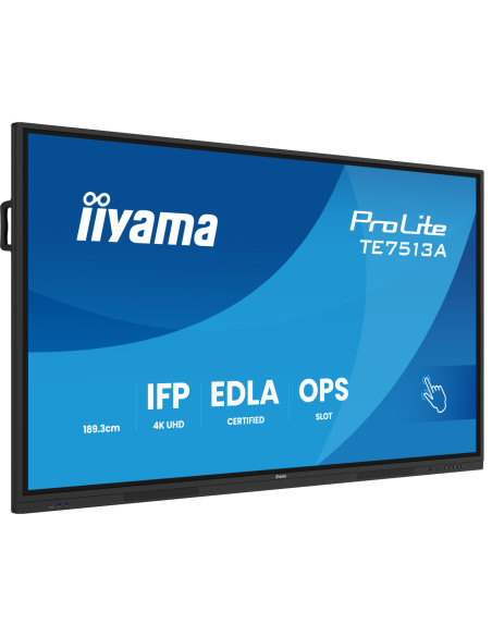 TE7513A-B3AG - Écran interactif iiyama ProLite TE13A 75 pouces 4K tactile Android 14 EDLA