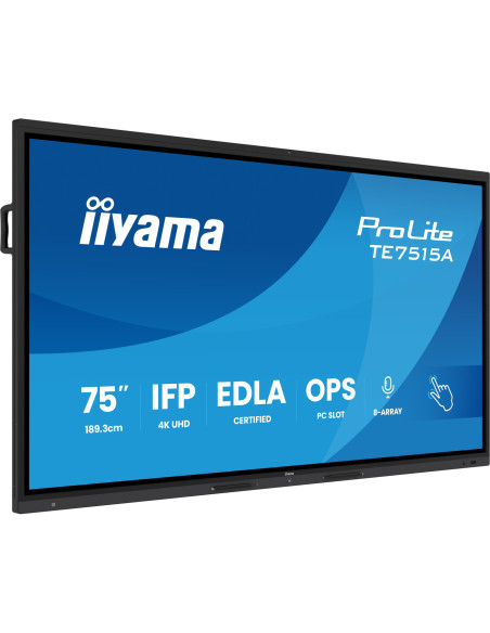 TE7515A-B2AG - Écran interactif iiyama ProLite TE15A 75 pouces 4K tactile Android 14 EDLA