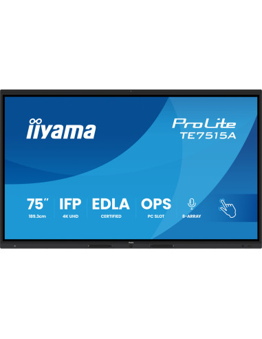 TE7515A-B2AG - Écran interactif iiyama ProLite TE15A 75 pouces 4K tactile Android 14 EDLA