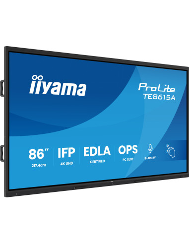 TE8615A-B1AG - Écran interactif iiyama ProLite TE15A 86 pouces 4K tactile Android 14 EDLA