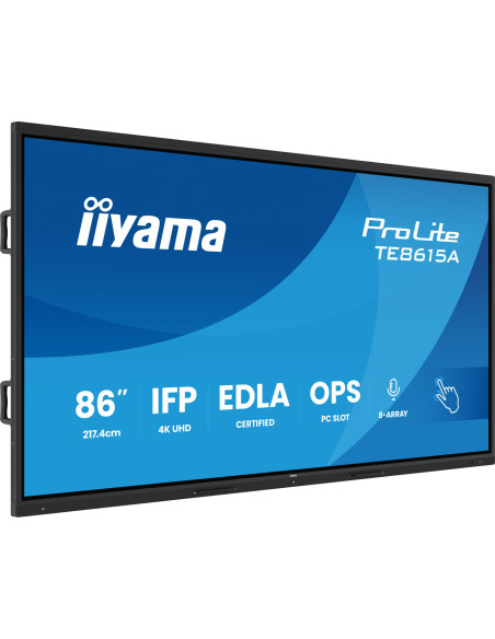 TE8615A-B1AG - Écran interactif iiyama ProLite TE15A 86 pouces 4K tactile Android 14 EDLA