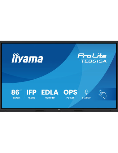 TE8615A-B1AG - Écran interactif iiyama ProLite TE15A 86 pouces 4K tactile Android 14 EDLA