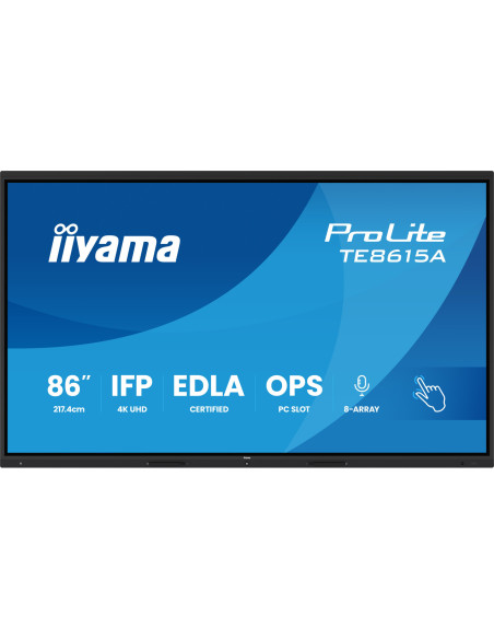 TE8615A-B1AG - Écran interactif iiyama ProLite TE15A 86 pouces 4K tactile Android 14 EDLA