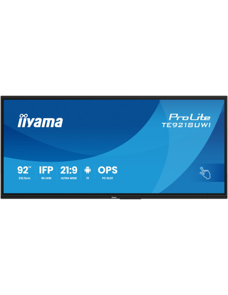 TE9218UWI-B1AG - Écran interactif iiyama ProLite TE18UWI 92 pouces 5K tactile Android 13
