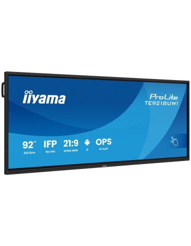 TE9218UWI-B1AG - Écran interactif iiyama ProLite TE18UWI 92 pouces 5K tactile Android 13