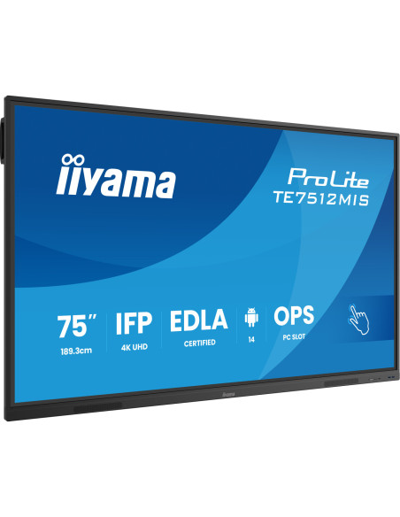 TE7512MIS-B4AG - Écran interactif iiyama ProLite TE12MIS 75 pouces 4K tactile Android 14 EDLA