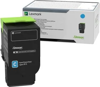 Toner cyan Lexmark 24B7499 et sa boîte